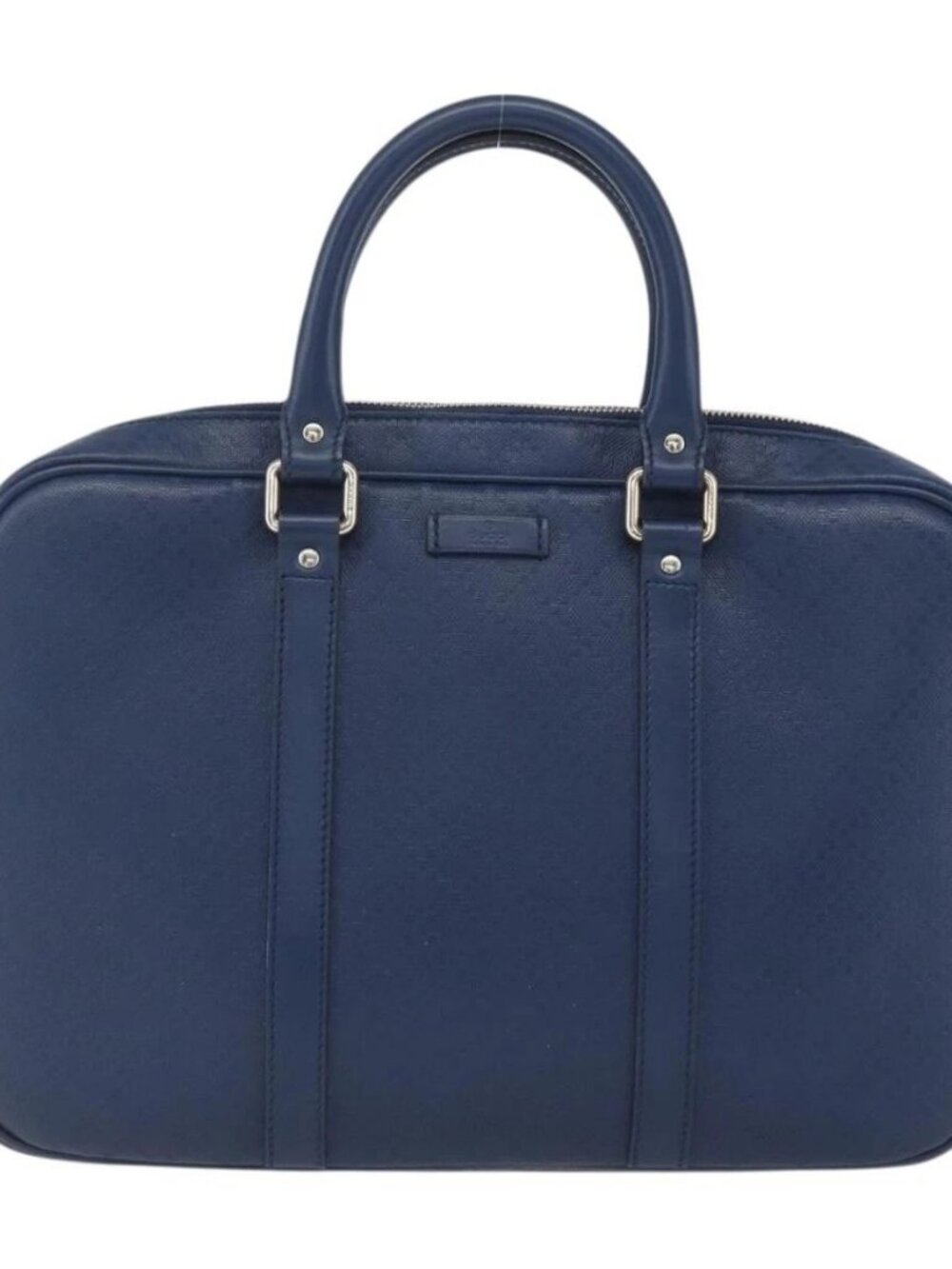 GUCCI Hand Bag PVC 2way Navy Gold 344357 Auth BA9587